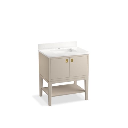 Kohler 30 in. Bathroom Vanity Cabinet With Sink And Quartz Top in Light Clay 35025-LWG